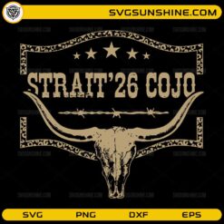 Strait 26 Cojo SVG vintage western longhorn skull design