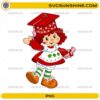 Strawberry Shortcake Graduation PNG cute girl graduate with diploma and cap design