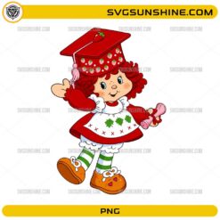 Strawberry Shortcake Graduation PNG, Cute Strawberry Girl Graduate Sublimation Design
