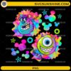 Sulley and Mike tie dye PNG cute monsters colorful splash design