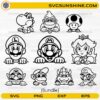 Super Mario Characters Bundle SVG featuring Mario Luigi Peach Yoshi and friends