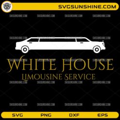 White House Limousine SVG Black Gold, Luxury Limo SVG Cut File PNG DXF EPS for Cricut & Silhouette