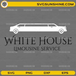 White House Limousine SVG, Minimal Limo SVG Cut File PNG DXF EPS for Cricut & Silhouette