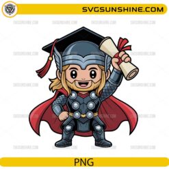 Thor Graduation PNG, Superhero Graduate PNG, Cute Thor PNG for Sublimation