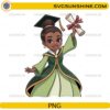 Cute Tiana graduation PNG holding diploma with graduation cap