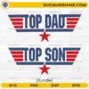 Top Dad Top Son SVG bundle with patriotic wings and star matching father son design