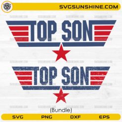 Top Son SVG bundle patriotic wings and star design with clean and distressed styles