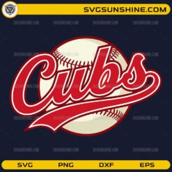 Vintage Cubs SVG retro baseball logo with ball design