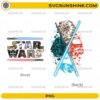 Vintage Star Wars front and back lightsaber design PNG