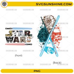 Vintage Star Wars front and back lightsaber design PNG