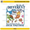We are all different but we swim together PNG ocean animals school design