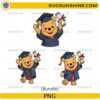 Cute Winnie The Pooh graduation bundle PNG with diploma and graduation cap