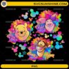 Winnie the Pooh tie dye PNG with Pooh Piglet Tigger colorful design