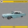 1958 Ford Thunderbird PNG classic vintage American car with transparent background for sublimation and printable designs