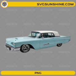 1958 Ford Thunderbird PNG classic vintage American car with transparent background for sublimation and printable designs
