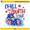 4th of July Sonic PNG with patriotic pool float and Chill The Fourth Out summer design