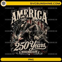 George Washington & Abraham Lincoln PNG clipart playing guitars with American flag for 250 Years of America