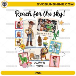 Reach For The Sky Toy Story PNG – Andy’s Toys Retro Cartoon Digital Download