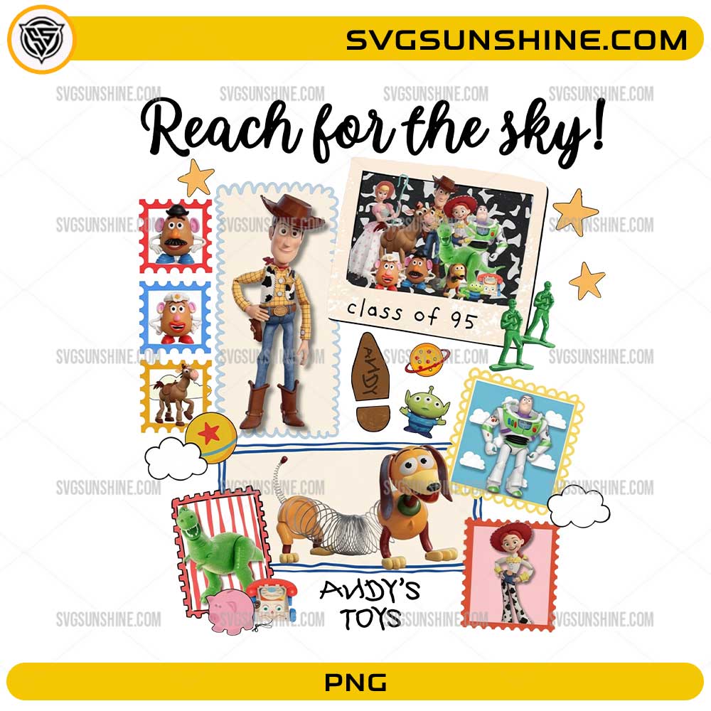 Reach For The Sky Toy Story PNG – Andy’s Toys Retro Cartoon Digital Download