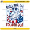 Chill The Fourth Out PNG with patriotic crocodile, star sunglasses, pool float, and popsicle
