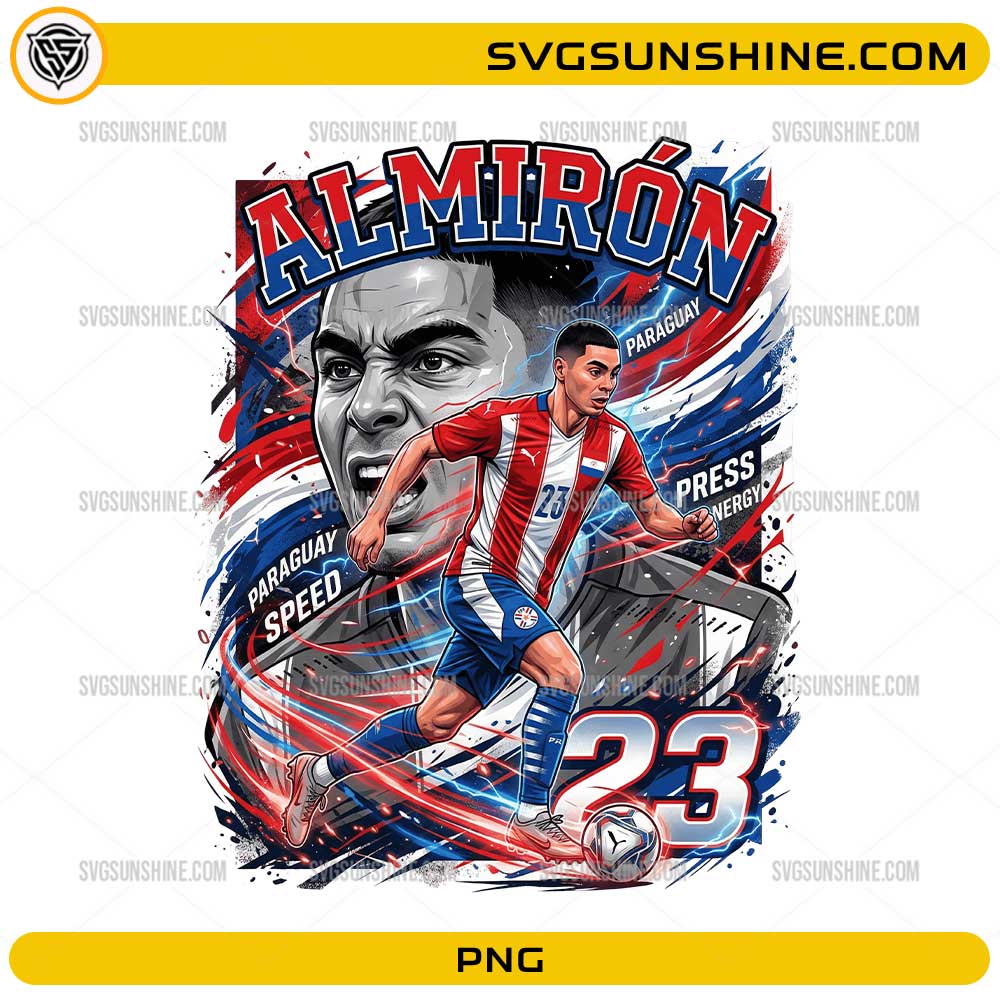 Almirón Paraguay Soccer PNG football player number 23 design