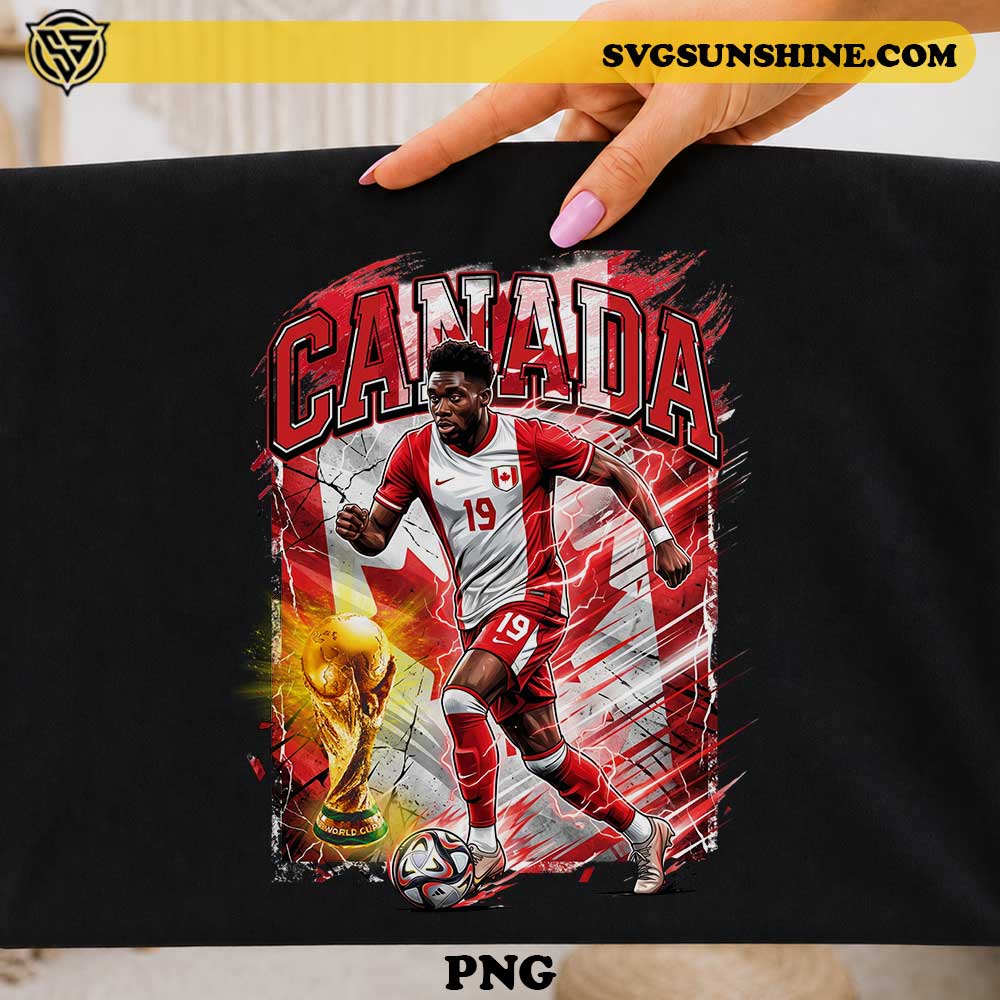 Alphonso Davies Canada PNG soccer player football design