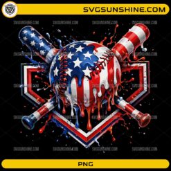 American Flag Baseball PNG clipart with patriotic stars and stripes