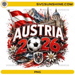 Austria 2026 Soccer PNG, Austria World Cup Football Digital Design