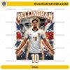Bellingham England Football PNG fan art with number 10 jersey and England flag background