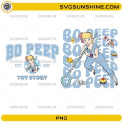 Bo Peep Toy Story PNG Bundle featuring two Bo Peep-inspired cartoon designs for sublimation and Cricut projects.
