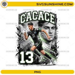 Cacace New Zealand World Cup 2026 PNG with number 13 jersey and silver fern football fan art