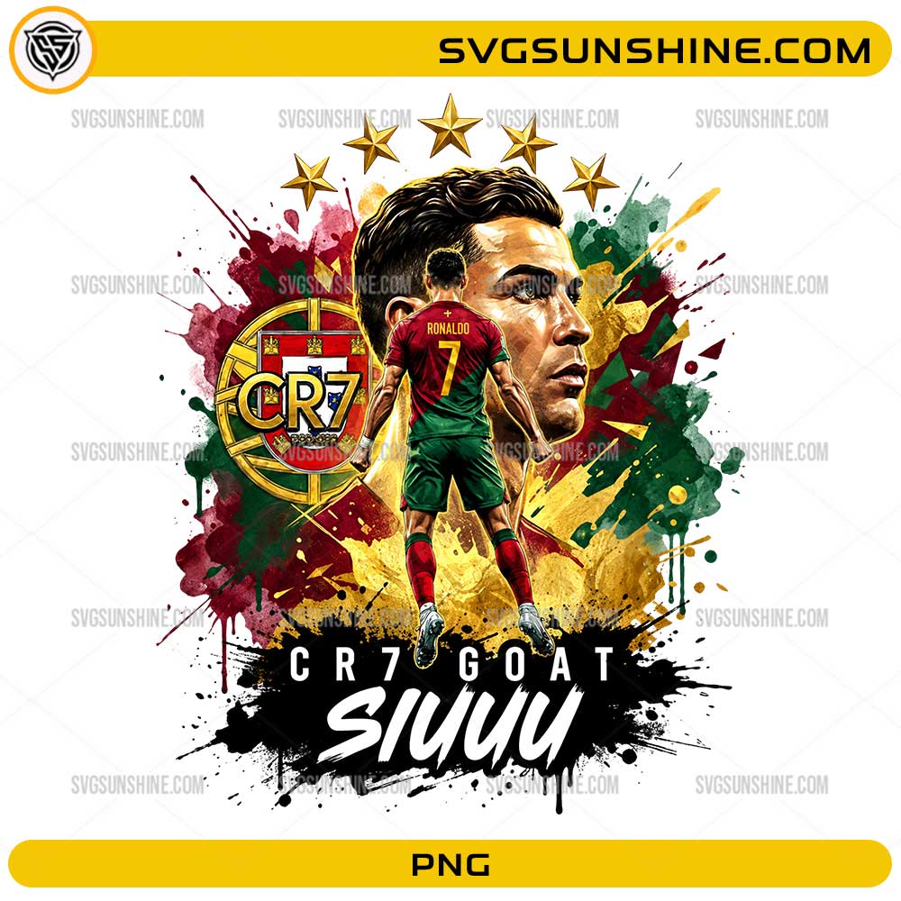Cristiano Ronaldo CR7 GOAT SIUU Portugal football player PNG digital artwork