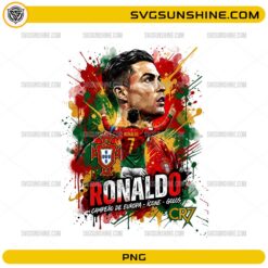 Cristiano Ronaldo CR7 Portugal football player PNG digital design with transparent background
