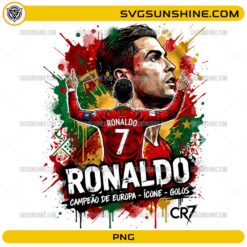 Cristiano Ronaldo CR7 PNG featuring Portugal football artwork with the iconic No. 7 jersey.