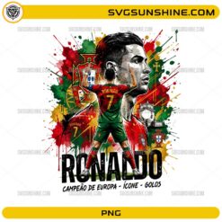 Cristiano Ronaldo Portugal CR7 football player PNG digital artwork with transparent background