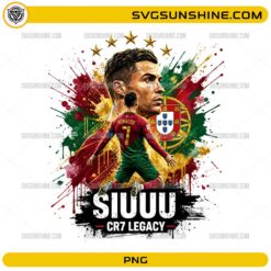 Cristiano Ronaldo SIUUU CR7 Legacy PNG | Portugal Football Digital Download