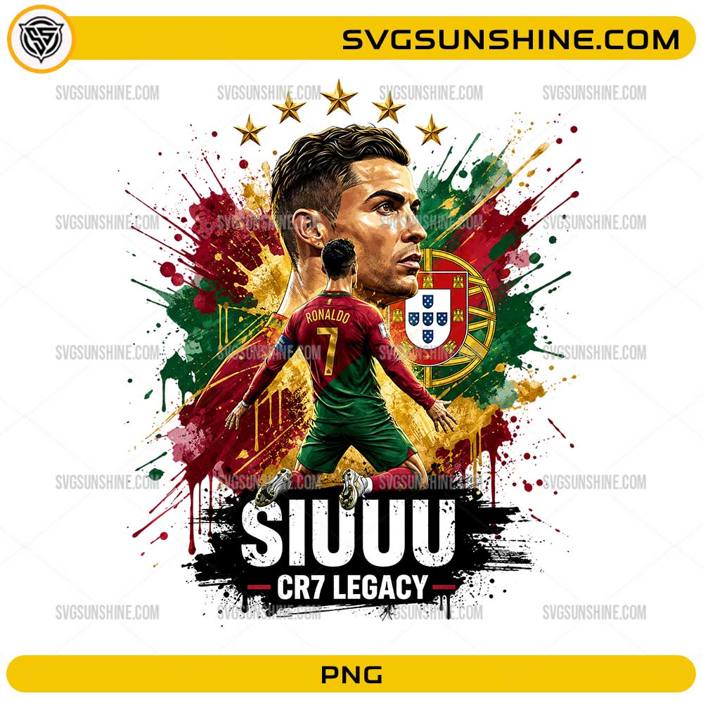 Cristiano Ronaldo SIUUU CR7 Legacy PNG | Portugal Football Digital Download