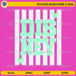 Disney SVG striped shirt design with bold Disney lettering and mouse ear accents