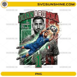 Donnarumma Italy World Cup 2026 PNG with number 1 goalkeeper artwork and Italian flag colors