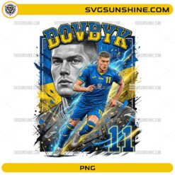 Dovbyk Ukraine Soccer PNG number 11 striker football design