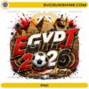 Egypt 2026 Soccer PNG with pyramids, soccer ball, pharaoh statue, Egyptian flag colors, and football fan design