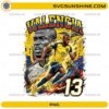 Enner Valencia Ecuador Soccer PNG with number 13 football player artwork, yellow blue red colors, and dynamic striker design