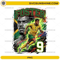 Foster South Africa Soccer PNG number 9 striker football design