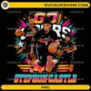Go Spurs Go Stephon Castle PNG featuring retro basketball graphics, multiple action poses, and colorful San Antonio fan artwork