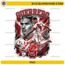 Guerrero Peru Soccer PNG striker captain legend number 9 design