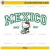 Hello Kitty Mexico Soccer PNG with vintage Mexico Since 1923 football design