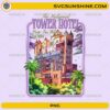 Vintage Hollywood Tower Hotel watercolor PNG inspired by a classic Disney theme park attraction.