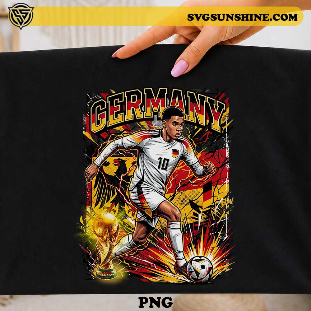 Jamal Musiala Germany PNG soccer player football design