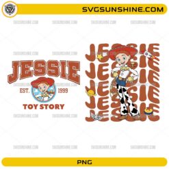 Jessie Toy Story PNG Bundle featuring two Jessie-inspired cowgirl cartoon designs for sublimation and Cricut projects.
