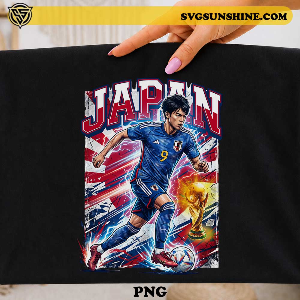 Kaoru Mitoma Japan PNG soccer player football design